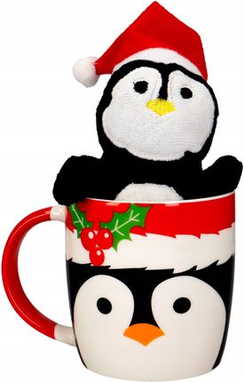 Incood Kubek Świąteczny Z Maskotką Pingwin Na Mikołajki Boże Narodzenie (160061)