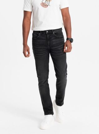 Spodnie męskie jeansowe Slim Fit czarne V1 OM-PADP-0110 L