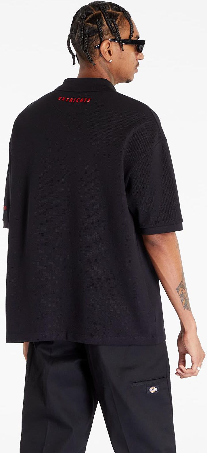 FRED PERRY x RAF SIMONS Embroidered Oversized Polo T-Shirt