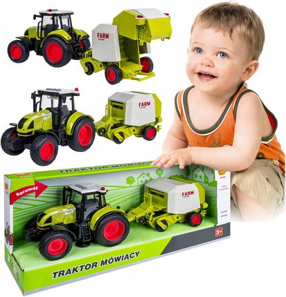 Smily Play Duży Traktor Napęd Mówi Świeci 40Cm Przyczepa 3W1