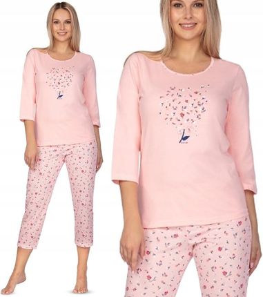 Piżama Damska Regina 650 różowa Bawełna XXL