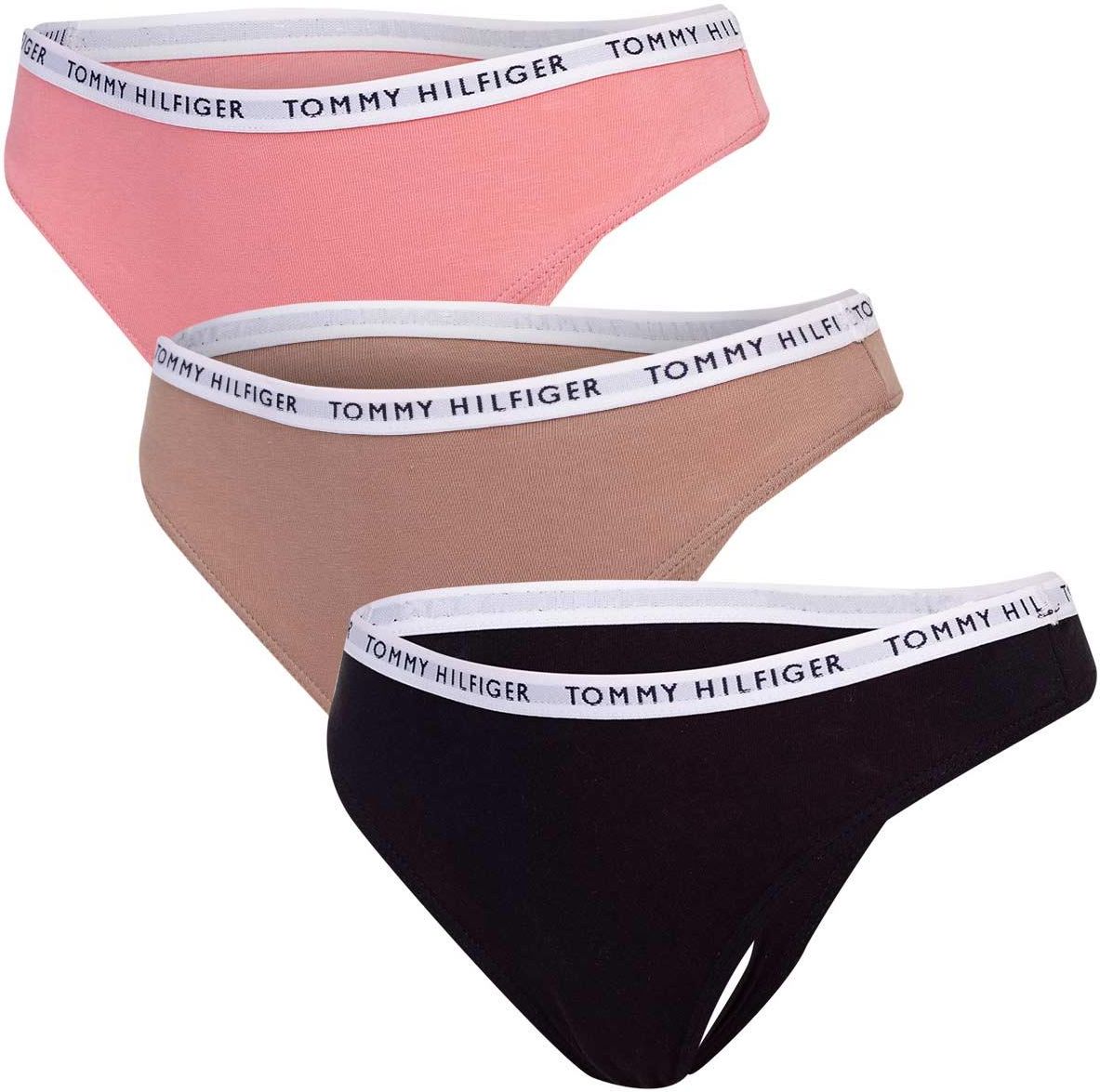 TOMMY HILFIGER STRINGI DAMSKIE MAJTKI 3P THONG CZARNE R OWE BR ZOWE tommy-hilfiger-stringi-damskie-majtki-3p-thong-czarne-r-owe-br-zowe