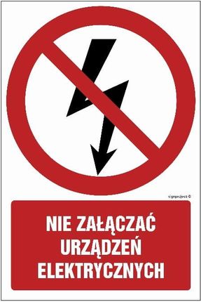 Libres Polska Sp Gc019 Nie Załączać Urządzeń Elektrycznych (35x52,5 Cm, Pn - Płyta 1Mm)
