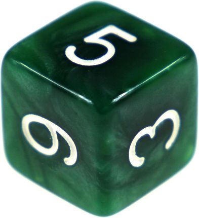 Kaissa Kostka K6 Zielona Perła 6-ścienna kość RPG d6