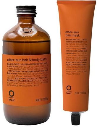 Oway Sunway After-Sun Hair & Body Bath Zestaw Po Kąpieli Słonecznej Do Włosów I Ciała | Szampon 240 Ml Maska 150 Ml