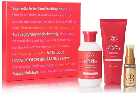 Wella Professionals Wella Invigo Color Brilliance Zestaw Prezentowy Do Włosów Farbowanych Cienkich I Normalnych | Szampon 300Ml Odżywka 200Ml Olejek 3