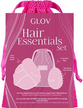 Glov Hair Essentials Zestaw Turban Do Włosów + Szczotka Do Włosów + Worek Do Prania Lub Przechowywania