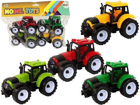 Leantoys Zestaw Traktorów Rolniczych Farma 4szt. Kolorowe