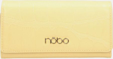 Żółty portfel Nobo z motywem skóry krokodyla