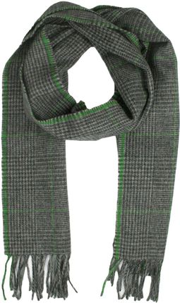 Szalik Wełniany z Frędzlami, Szaro-Zielony w Kratkę, Ciepły, Męski -V. FRAAS SZAWLN1160