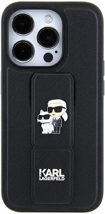 Karl Lagerfeld Klhcn61Gsakcpk Iphone 11 / Xr 6.1" Czarny/Black Hardcase Gripstand Saffiano Karl&Choupette Pins