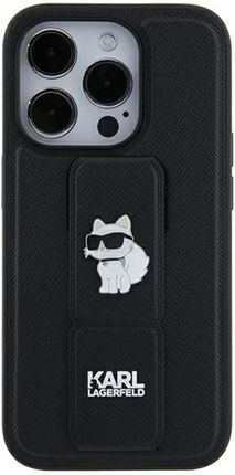 Karl Lagerfeld Klhcn61Gsachpk Iphone 11 / Xr 6.1" Czarny/Black Hardcase Gripstand Saffiano Choupette Pins