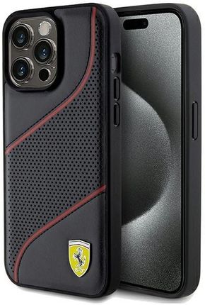 Ferrari Fehcp15Xpwak Iphone 15 Pro Max 6.7" Czarny/Black Hardcase Perforated Waves Metal Logo