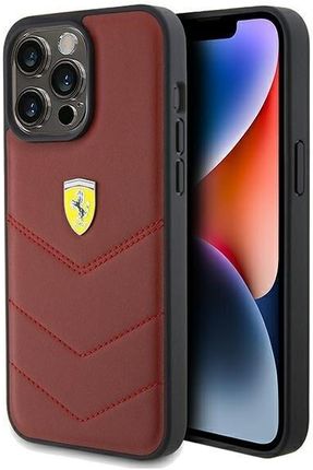 Ferrari Fehcp15Xrdur Iphone 15 Pro Max 6.7" Czerwony/Red Hardcase Leather Stitched Lines
