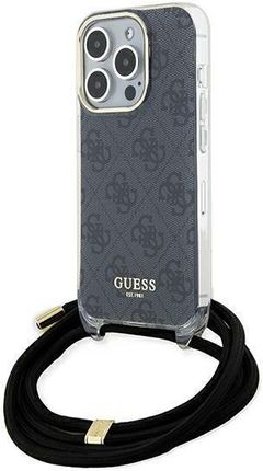 Guess Guhcp15Lhc4Sek Iphone 15 Pro 6.1" Czarny/Black Hardcase Crossbody Cord 4G Print