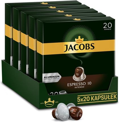 Jacobs Kapsułek Espresso 10 Intenso Intensywność 5X20szt. Do Ekspresów Nespresso