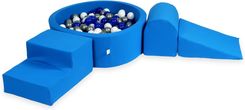 Zdjęcie Mimii Piankowy Plac Zabaw Z Basenem Okrągłym 90X30 Niebieski + 200 Piłek Srebrny Biały - Dzierzgoń
