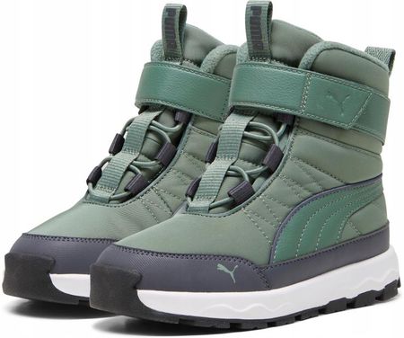 Buty zimowe śniegowce dziecięce Puma Evolve Boot ciepłe zielone 35