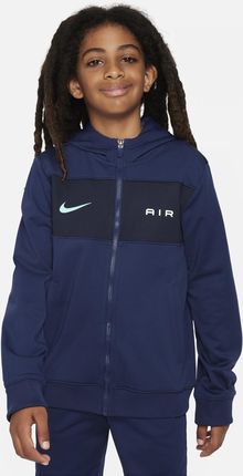 Bluza z kapturem i zamkiem na całej długości dla dużych dzieci (chłopców) Nike Air - Niebieski