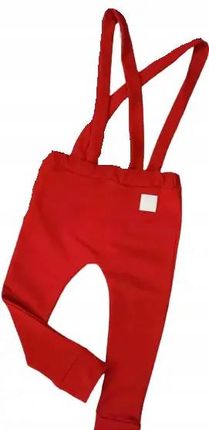 Spodnie czerwone z szelkami rozmiar 80