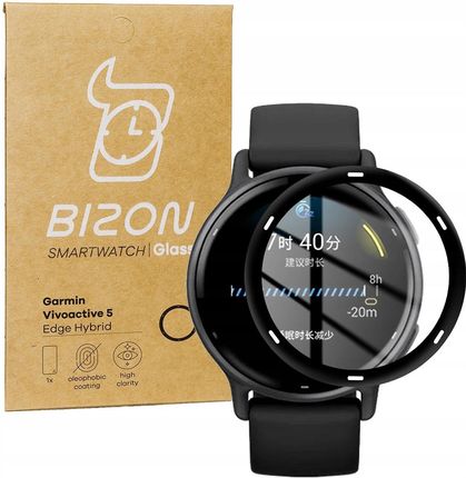 Bizon Szkło Hybrydowe Glass Watch Edge Hybrid Dla Garmin Vivoactive 5, Czarne