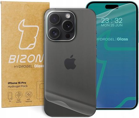 Bizon Folia Hydrożelowa Na Tył I Przód Glass Hydrogel Pack Do Iphone 15 Pro