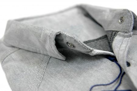Ładna modna męska szara koszula z długim rękawem jeans sportowa L GreGo1