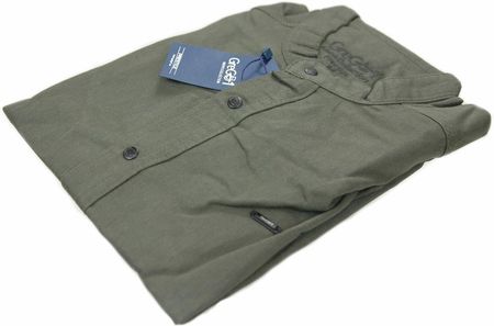 Ładna modna męska zielona dżinsowa koszula ze stójką z długim rękawem XL GreGo1