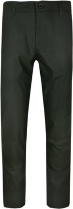 Spodnie Męskie Ciemne Zielone, Khaki, Chinosy z Elastanem -RIGON SPRGNtb78ziel