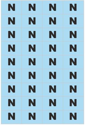 Tablica oznacznikowa samoprzylepna PRZEWÓD"O" NEUTRALNY. NOZ N, 11 arkuszy po 36 naklejek