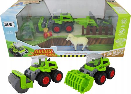 Trifox Zestaw Traktor Przyczepa Maszyna Zwierze Akcesoria
