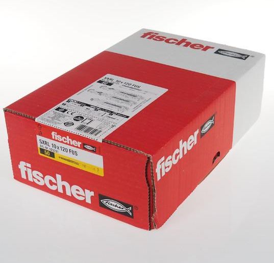 Fischer SXRL 8 X 100 FUS R Pluggen Met Zeskantschroef - 50 Stuks, Roestvrij Staal, Voor Beton En Metselwerk