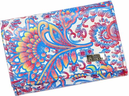 Kolorowy damski portfel skórzany w kwiaty Baju Baj