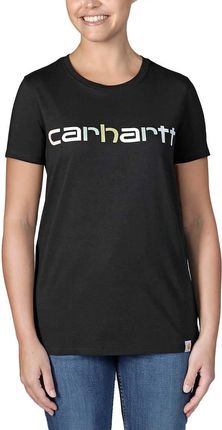 Koszulka damska bawełniana Carhartt Lightweight Multi Color Logo N04 czarny