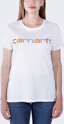 Koszulka damska bawełniana Carhartt Lightweight Multi Color Logo WHT biały