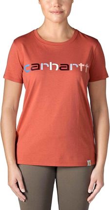 Koszulka damska bawełniana Carhartt Lightweight Multi Color Logo Q53 Terracotta