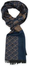 Zdjęcie Dwustronny, brązowo-granatowy szal we wzory - Gliwice
