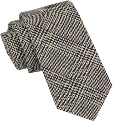 Wełniany Krawat - Alties - Niebiesko-Beżowa Drobna Kratka KRALTS0993
