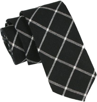 Wełniany Krawat - Alties - Czarny w Biały Wzór KRALTS0989