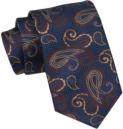 Klasyczny Męski Krawat - ALTIES - Brązowy Wzór Paisley KRALTS0931