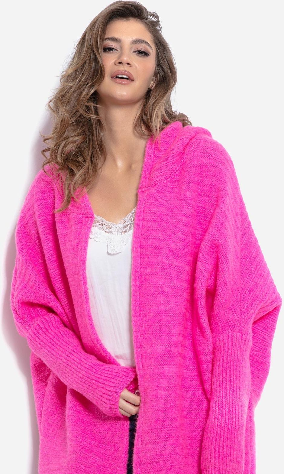 Kardigan Fobya Cardigan F960 One Size Rozowy (5902553699296) Ceny i