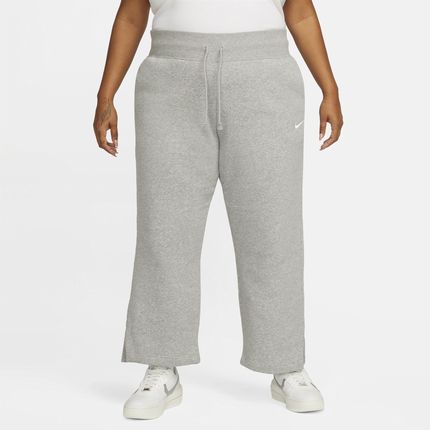 Damskie spodnie dresowe z wysokim stanem i szerokimi nogawkami Nike Sportswear Phoenix Fleece (duże rozmiary) - Szary