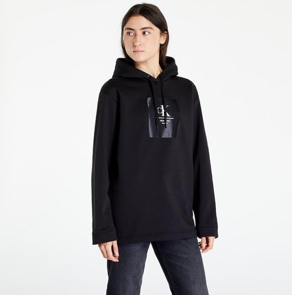 Calvin Klein Jeans Woven Label Oversized Hoodie Black