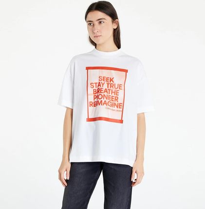 Calvin Klein Jeans Slogan Boyfriend T-Shirt White