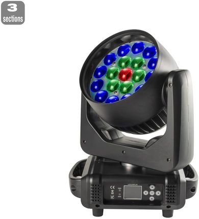 Flash 4x Moving Heads ZOOM 19x15W  3 Section (SET)