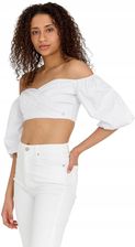 Zdjęcie Guess Biały crop top z bufiastymi rękawami L - Pruszków