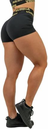 Nebbia Compression High Waist Shorts INTENSE Leg Day Black/Gold S Fitness spodnie