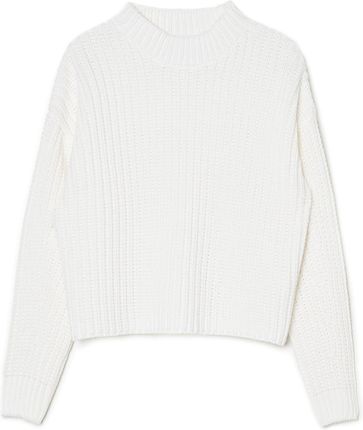 Cropp - Biały sweter basic - Biały
