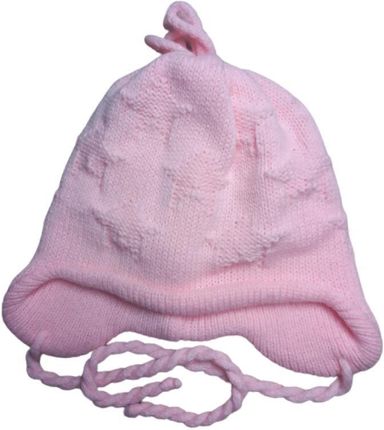 ZIMOWA CZAPKA DZIEWCZĘCA WIĄZANA RÓŻOWA 38-40CM YO! CLUB