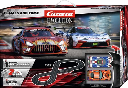 Carrera EVOLUTION - Tor samochodowy 5,3 m Flames and Fame + 2 samochody 25245